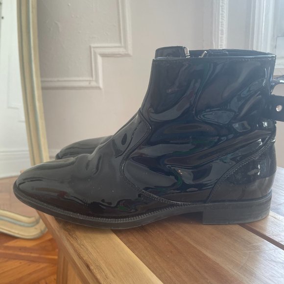 Jimmy Choo Patent Leather Ankle Boots w/ Studded Strap (W 9) - Picture 4 of 6